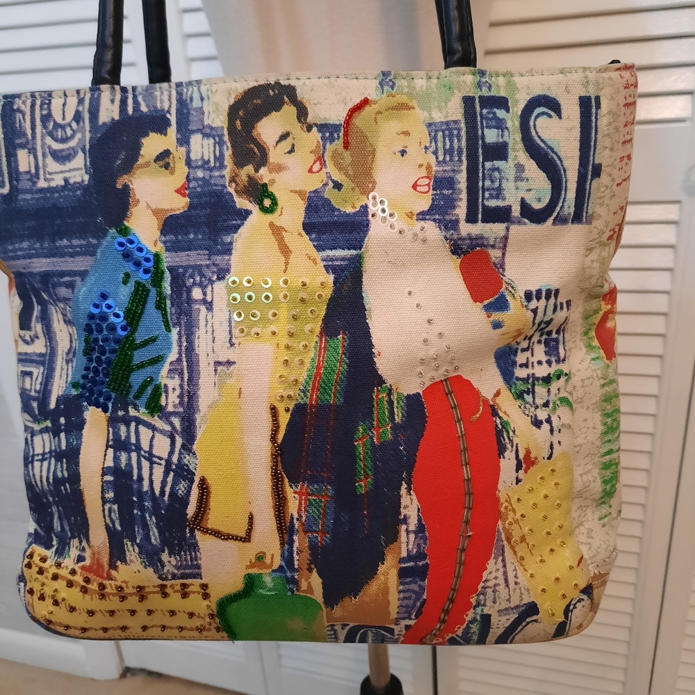 Frankie and Johnnie canvas shopping ladies bag purse - Picture 4 of 7